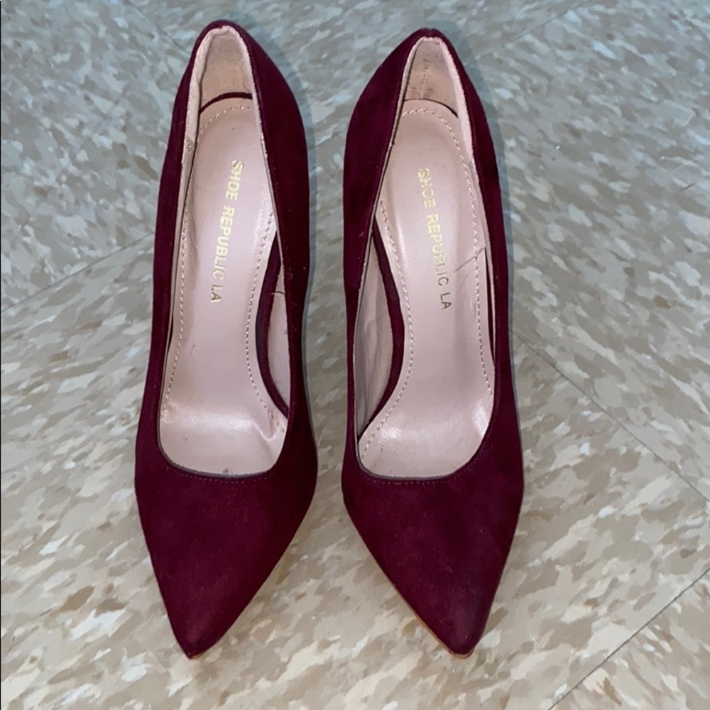 Burgundy stilettos